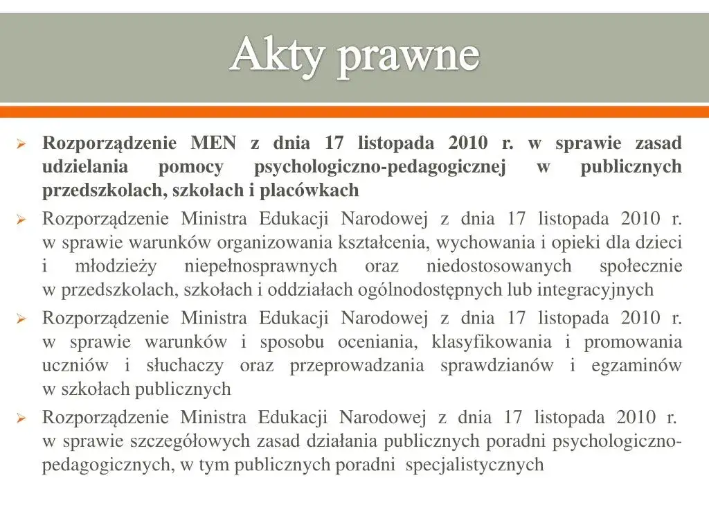 Jakie akty prawne regulujące pomoc psychologiczno-pedagogiczną w szkołach?