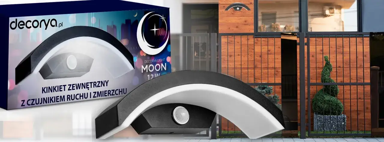 Nowoczesny kinkiet zewnętrzny z czujnikiem ruchu i zmierzchu, idealny do oświetlenia Twojego domu.