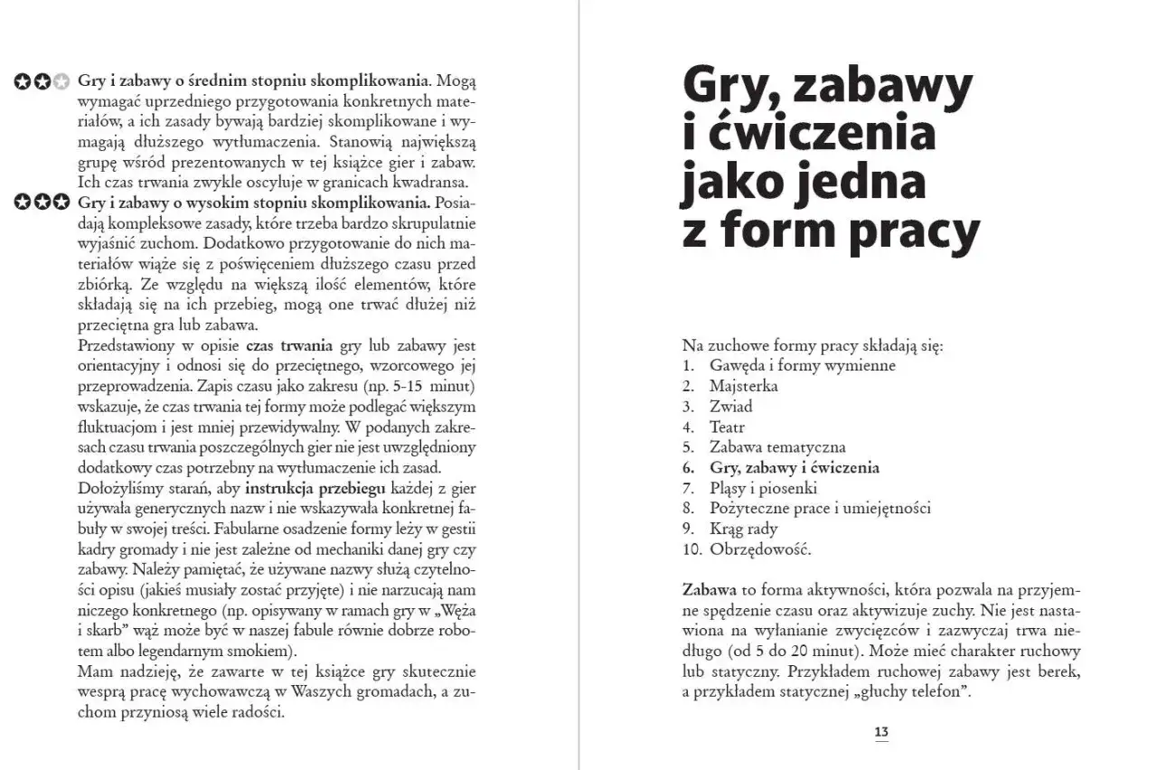 Gry i zabawy harcerskie to klucz do rozwoju zuchów. Strona opisuje różne rodzaje zabaw, od prostych po skomplikowane, podkreślając ich rolę w pracy wychowawczej.
