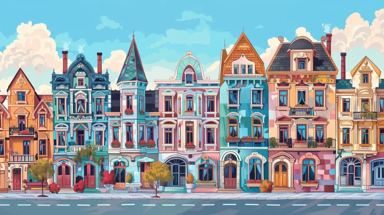 Kolorowanka z kamienicami do wydruku za darmo dla małych architektów