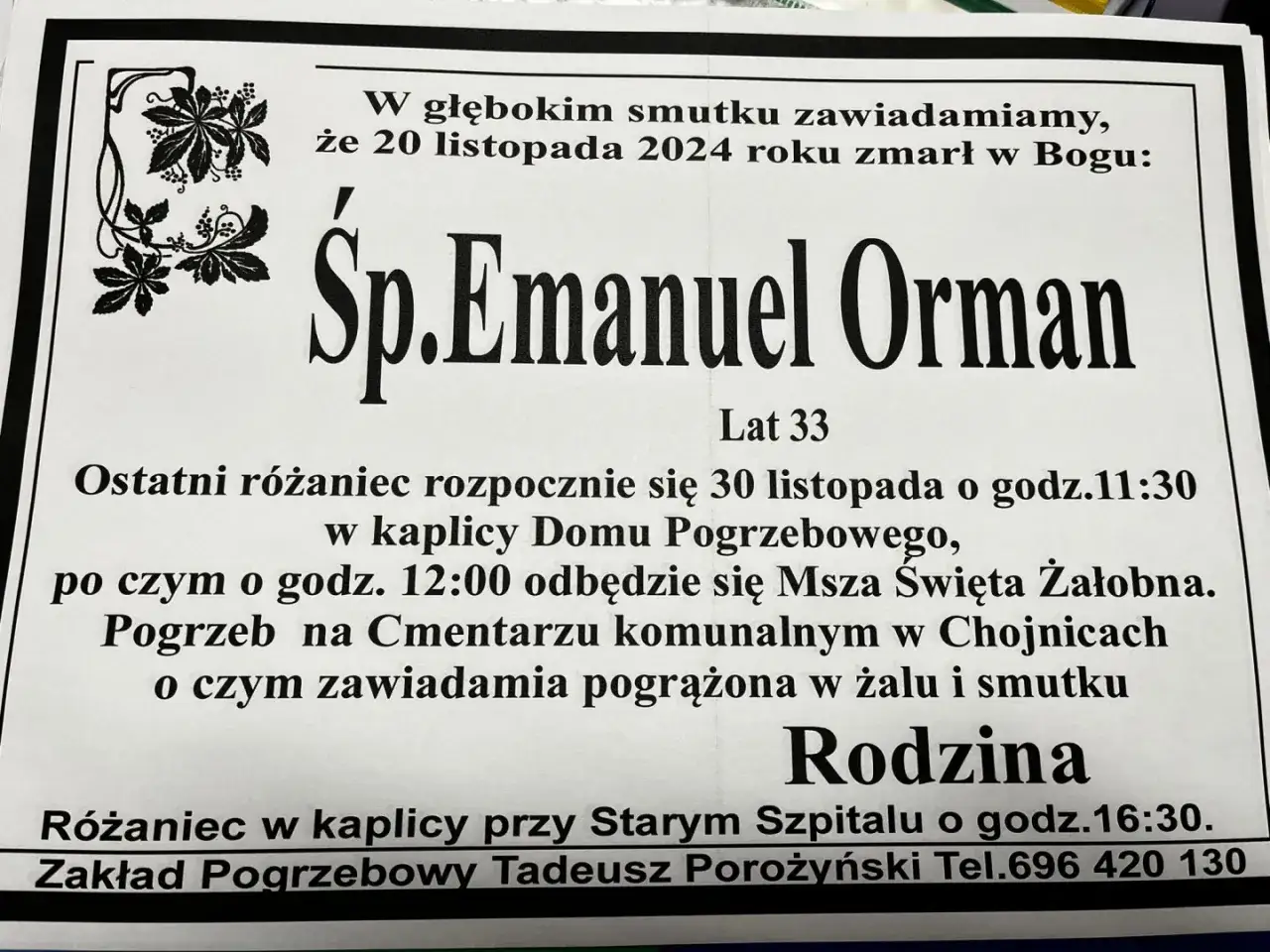 Jak sprawdzić datę pogrzebu w Chojnicach i uniknąć niepewności