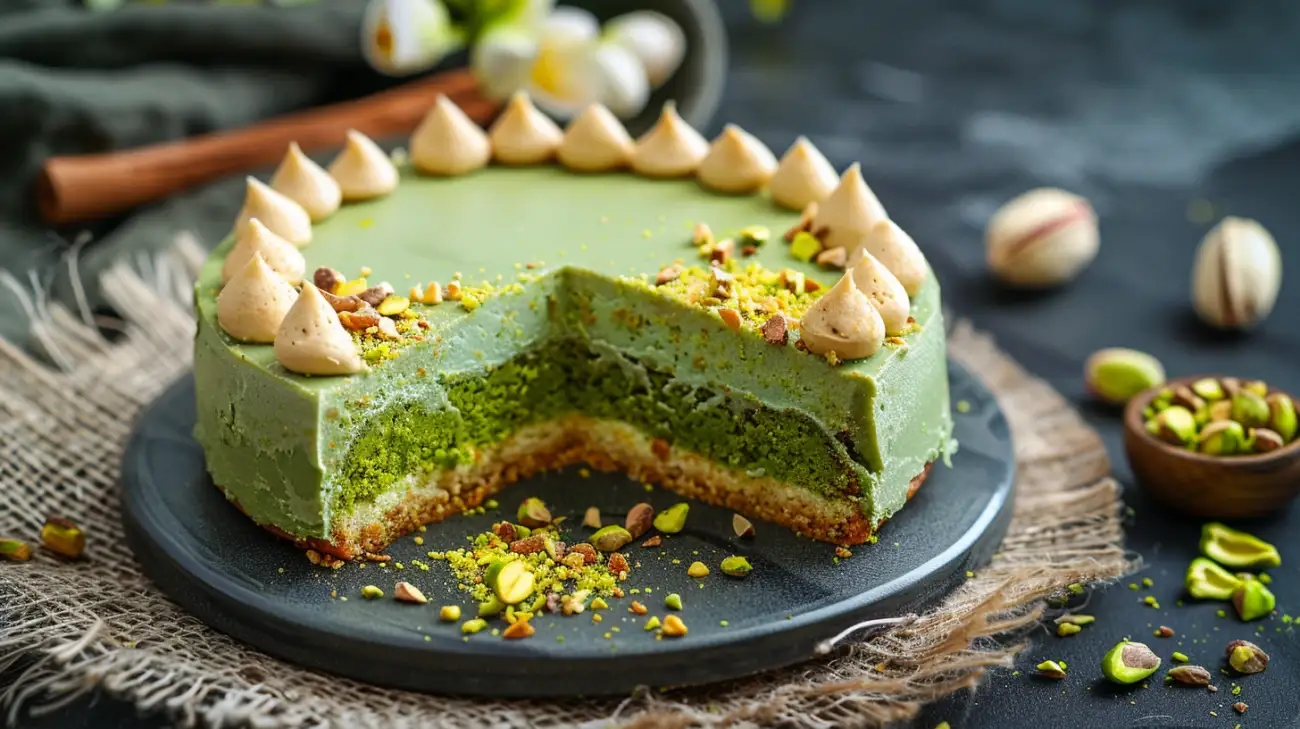 Ciasto pistacjowe: Przepis na zielone ciasto z chrupiącymi orzechami