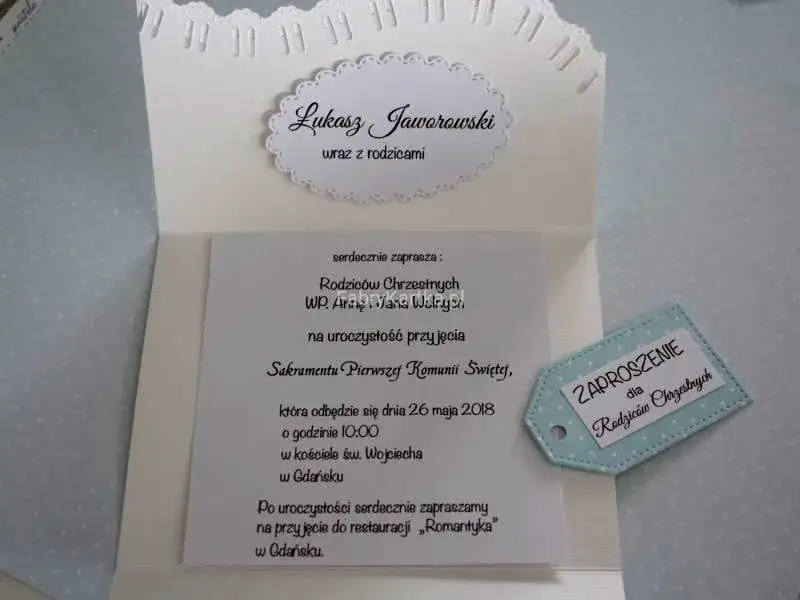 Jak wypisać zaproszenie na komunię dla ojca chrzestnego z sercem