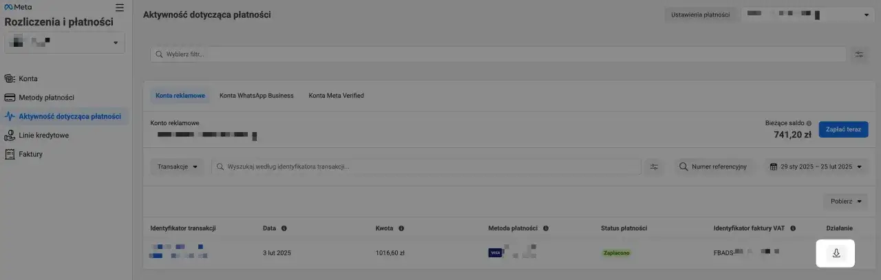 Jak pobrać i rozliczyć fakturę z Meta (Facebook)? Poradnik