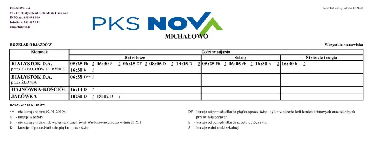 Rozkład jazdy voyager Hajnówka Białystok – nie przegap swojego autobusu