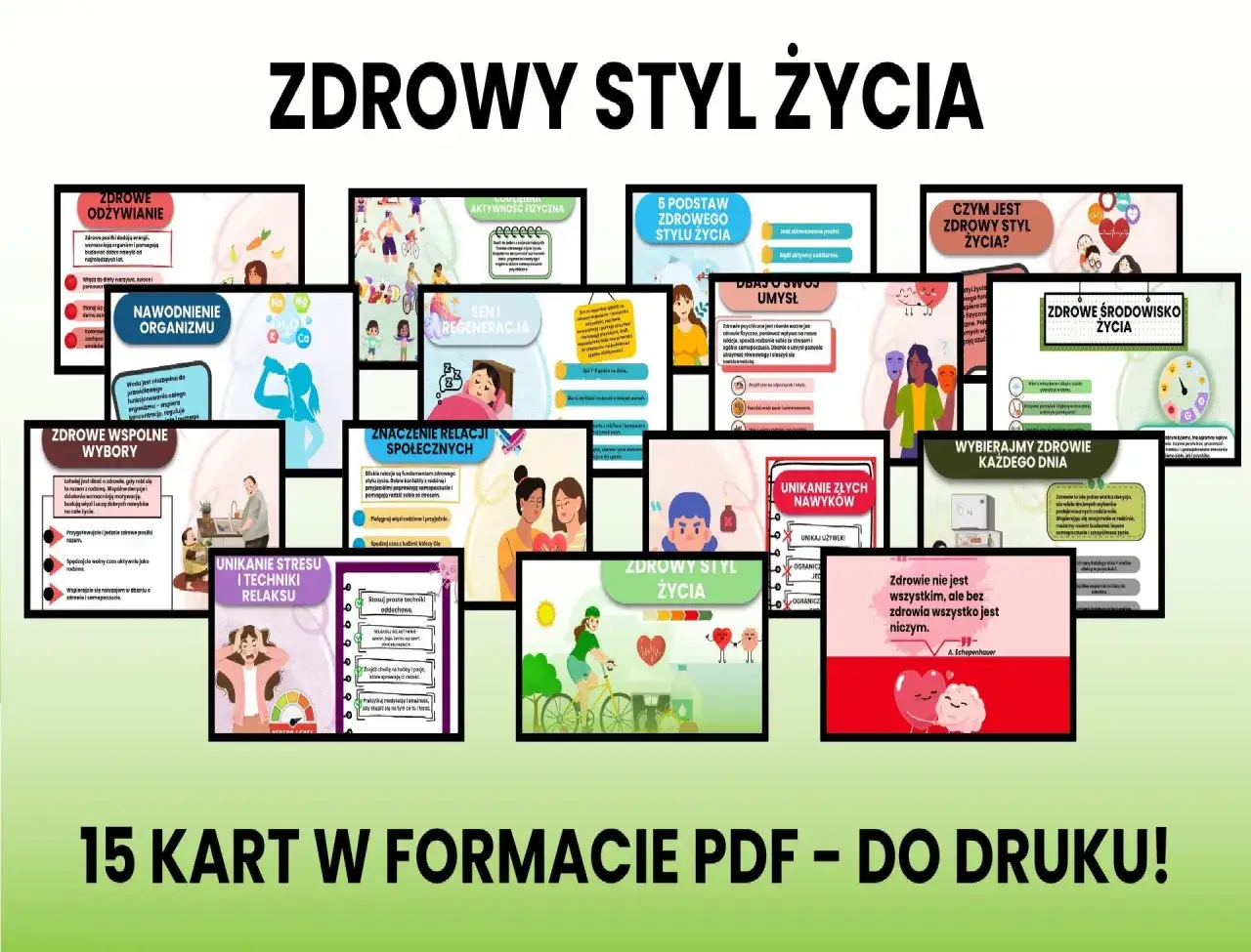 10 zasad zdrowego stylu życia: odżywianie, nawodnienie, aktywność, sen, relacje, umysł, unikanie stresu, unikanie złych nawyków, zdrowe środowisko, wybory.