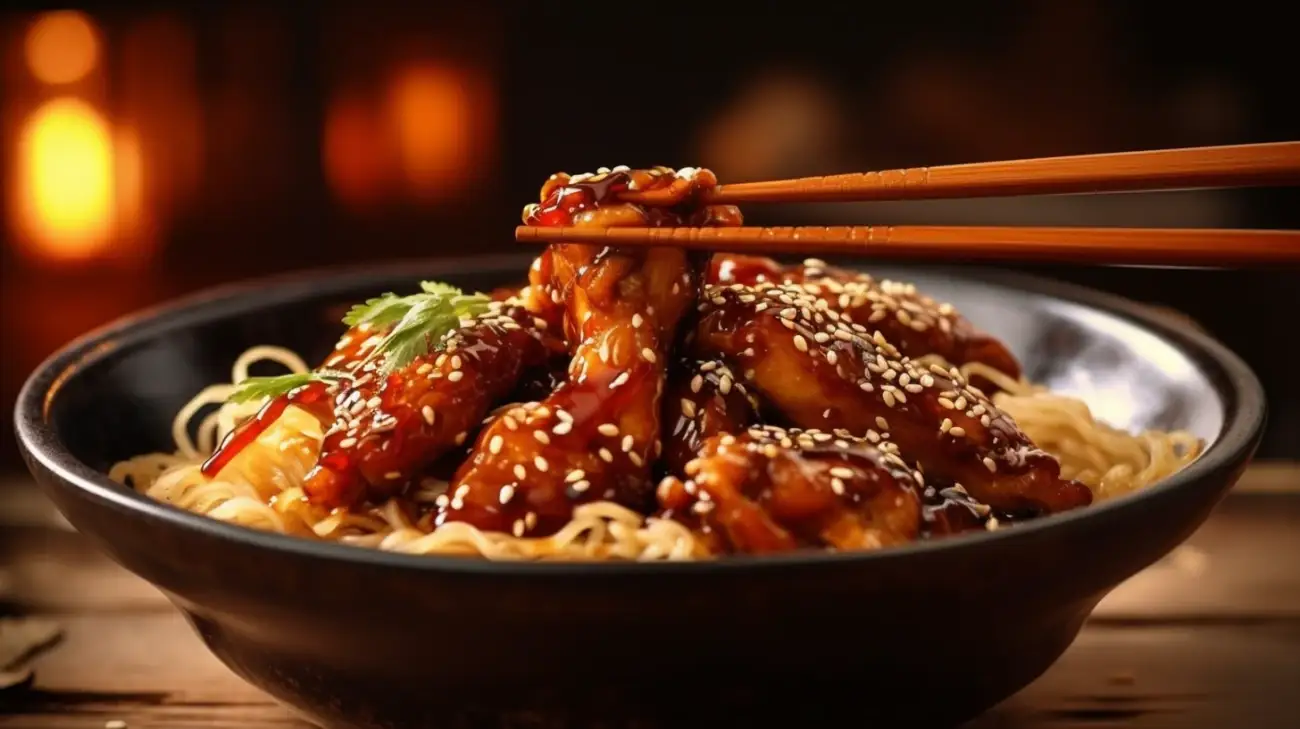 Kurczak Teriyaki z Makaronem Ryżowym - Przepis na Smaczną Potrawę