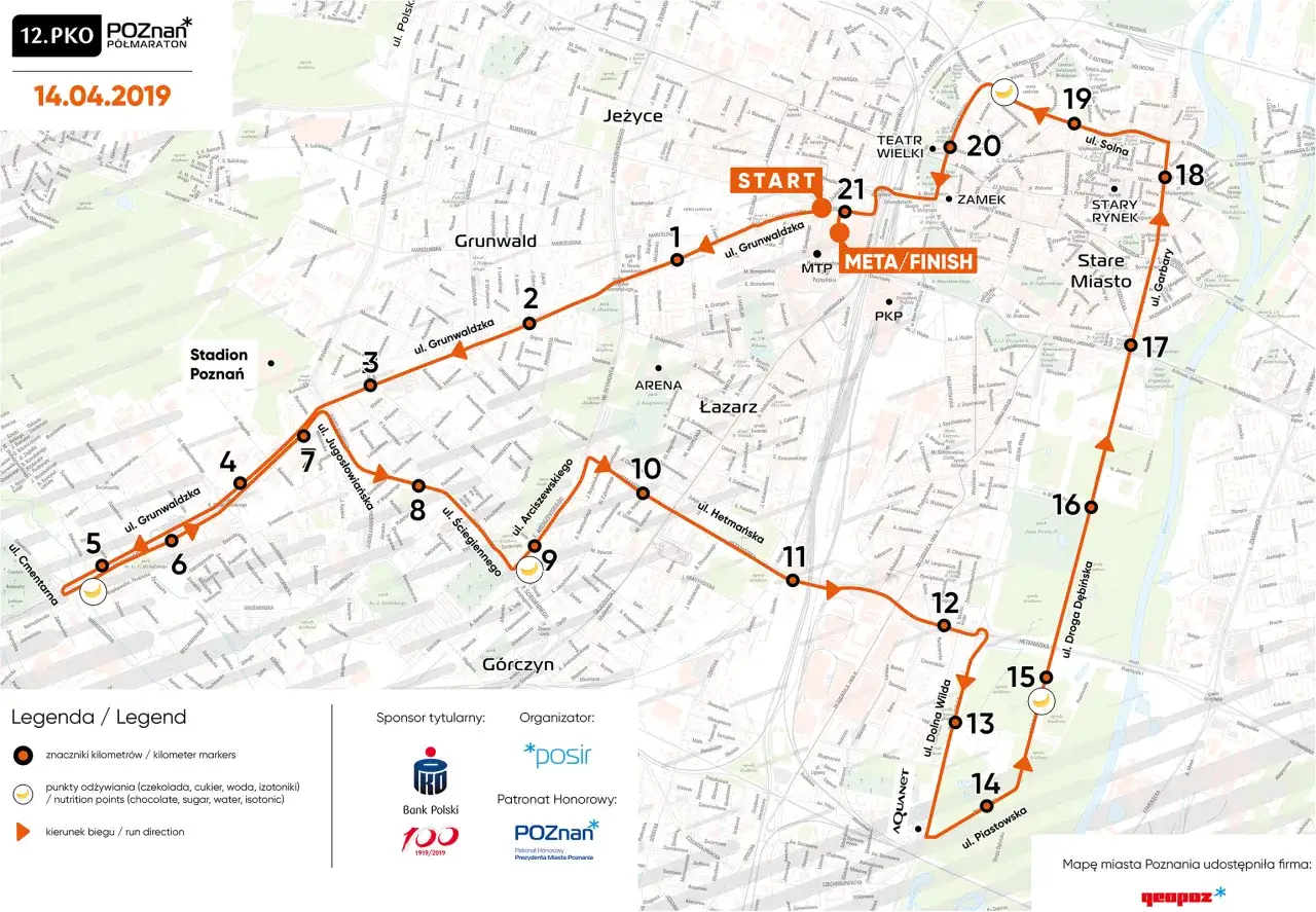 Trasa Maratonu Poznańskiego - oto szczegółowy opis oraz mapa biegu