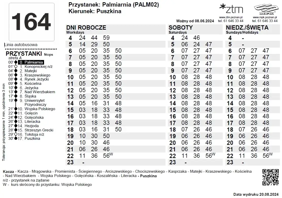 Rozkład jazdy 702 Poznań – sprawdź godziny i trasy autobusu