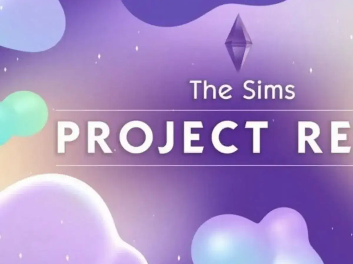 Grafika z napisem "The Sims PROJECT RE". Fani zastanawiają się, the sims 5 kiedy wyjdzie.