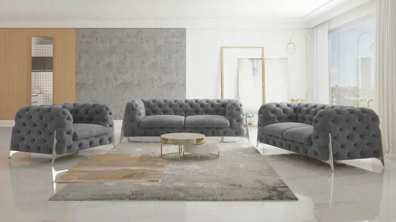  Komplet mebli wypoczynkowych 3 + 2 + 1 idealnie na relaks w domu