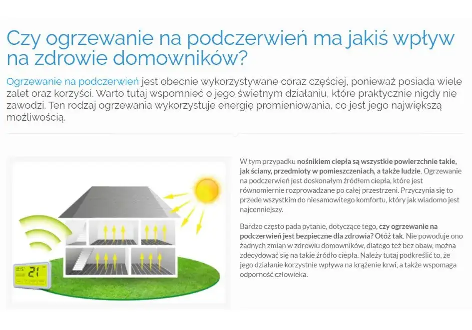 Czy ogrzewanie na podczerwień jest szkodliwe dla zdrowia ludzi?