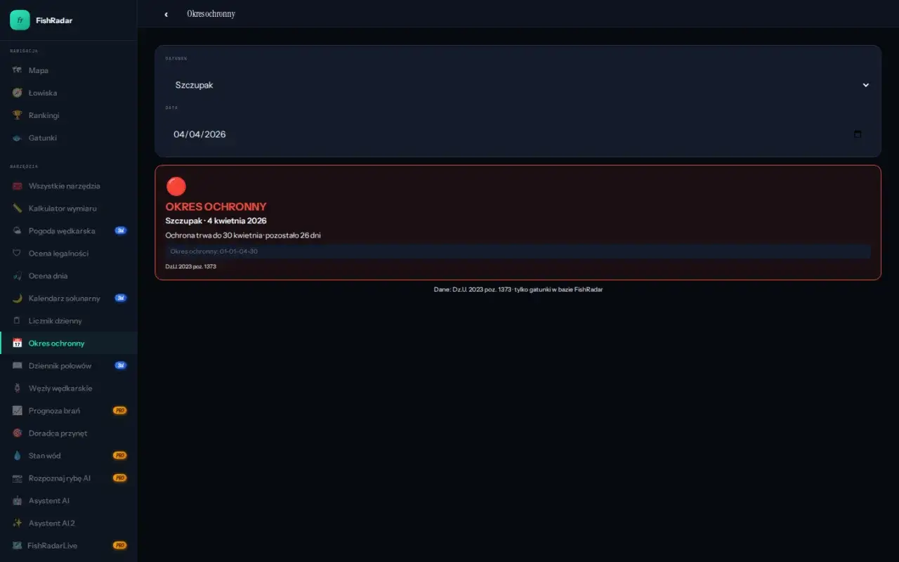 Okres ochronny szczupaka trwa do 30 kwietnia 2026. Kiedy zaczyna się sezon na ryby? Sprawdź w FishRadar!