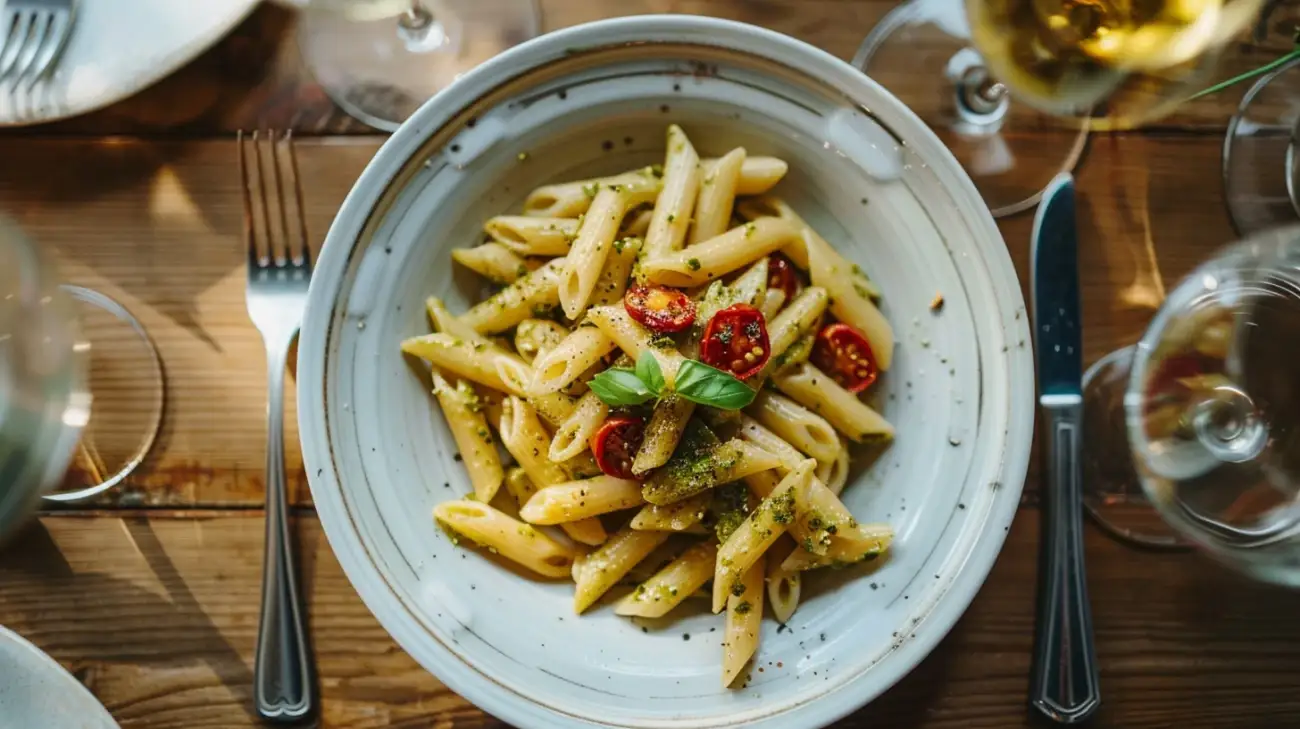 Makaron z pesto i suszonymi pomidorami: Szybka kolacja