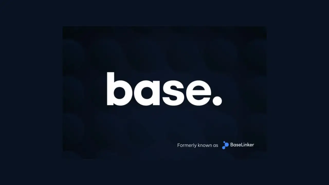 Logo "base." z dopiskiem "Formerly known as BaseLinker". Dowiedz się, baselinker co to za platforma.