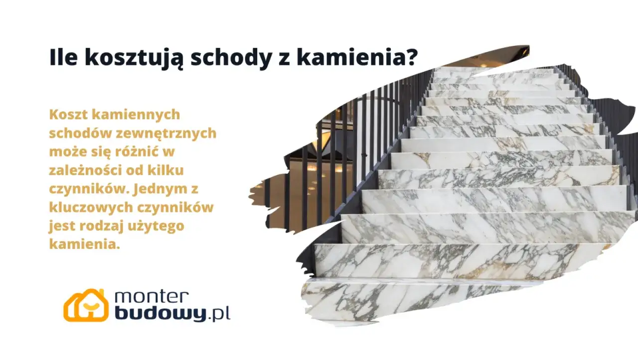 Schody z białego marmuru z czarnymi żyłkami i metalową balustradą.