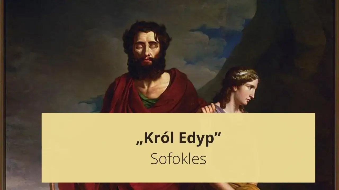 Mit o Edypie streszczenie: malowidło przedstawia Edypa i Antygonę.