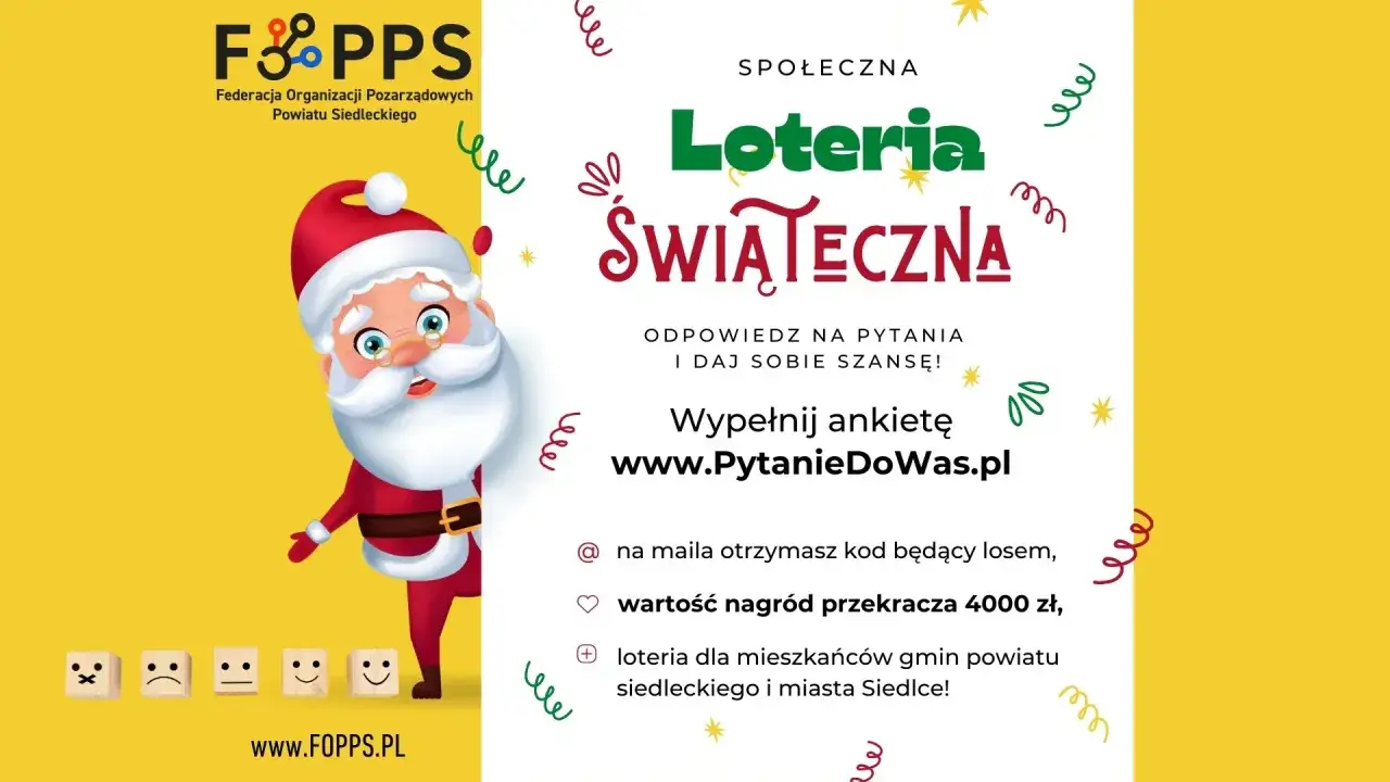 Świąteczna loteria z Mikołajem zaprasza do logowania na www.PytanieDoWas.pl. Wypełnij ankietę i wygraj nagrody!