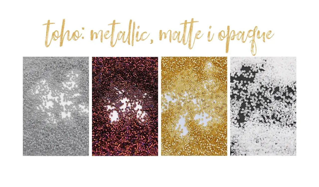 Koraliki tego rozmiaru: szare matowe, opalizujące, złote i białe.