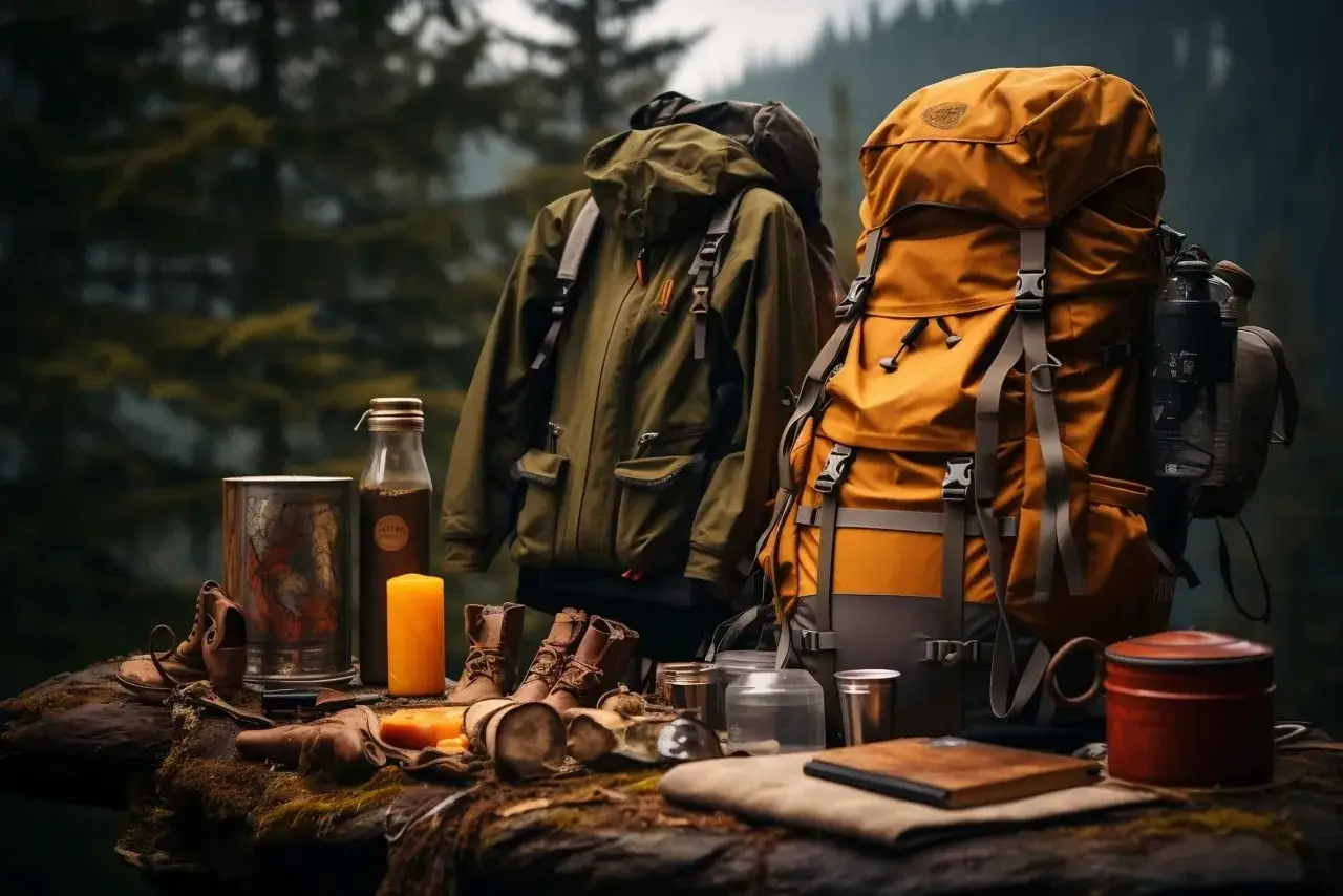 Jaki plecak w góry na 3 dni? Dwa plecaki, kurtka, buty i akcesoria survivalowe gotowe na wyprawę.