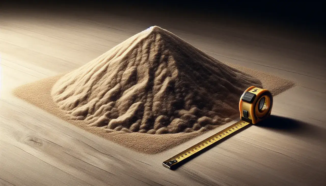 Miarka obok kopczyka piasku sugeruje pytanie: ile kosztuje piasek?