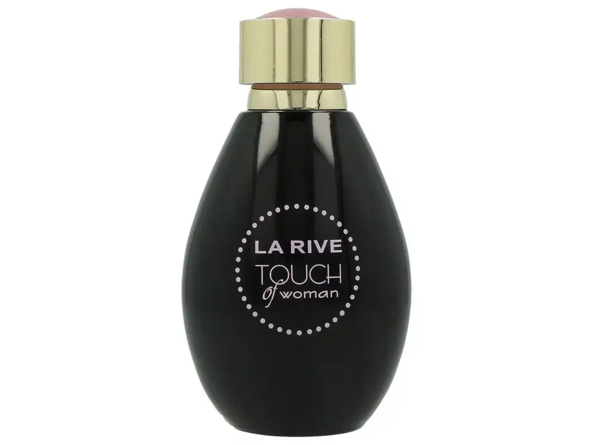 Czarny flakon perfum La Rive Touch of Woman. Czy w Rossmannie są oryginalne perfumy? Tak, La Rive to popularna marka.