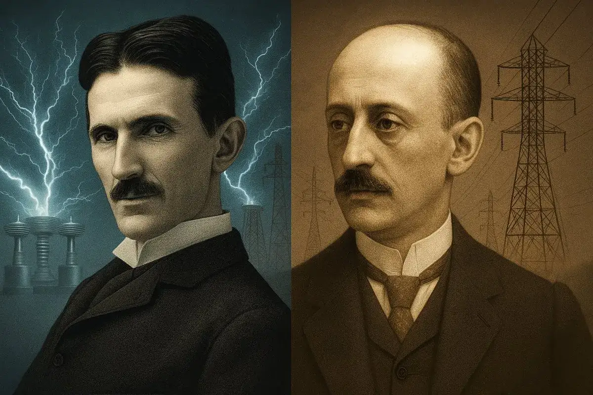 Nikola Tesla i Galileo Ferraris – dwaj wizjoner, którzy zrewolucjonizowali energetykę, odpowiadając na pytanie, kto wynalazł prąd trójfazowy.