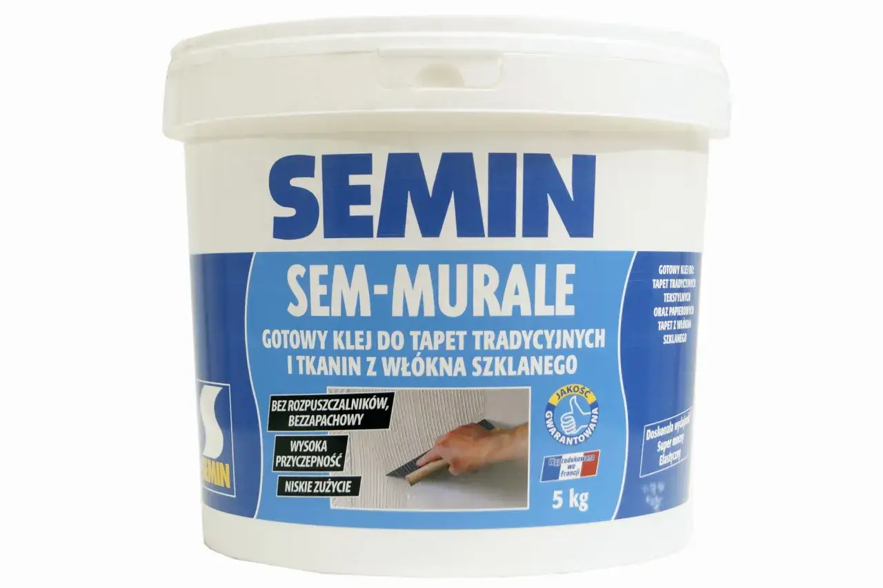 Gotowy klej do tapet SEM-MURALE. Bez rozpuszczalników, bezzapachowy, wysoka przyczepność. Jaki klej do tapet wybrać? Ten jest świetny!