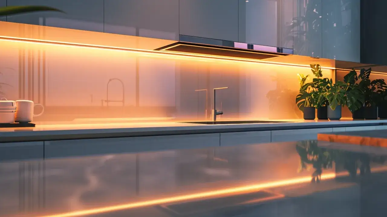 Biały lacobel: Elegancki biały lacobel na Twoje nowoczesne wnętrze.