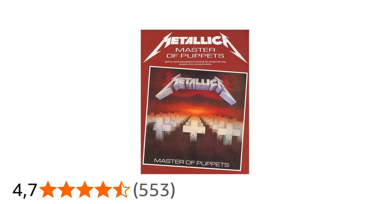 Tabulatura gitarowa do "Master of Puppets" Metalliki. Pełne aranżacje, teksty i symbole akordów.