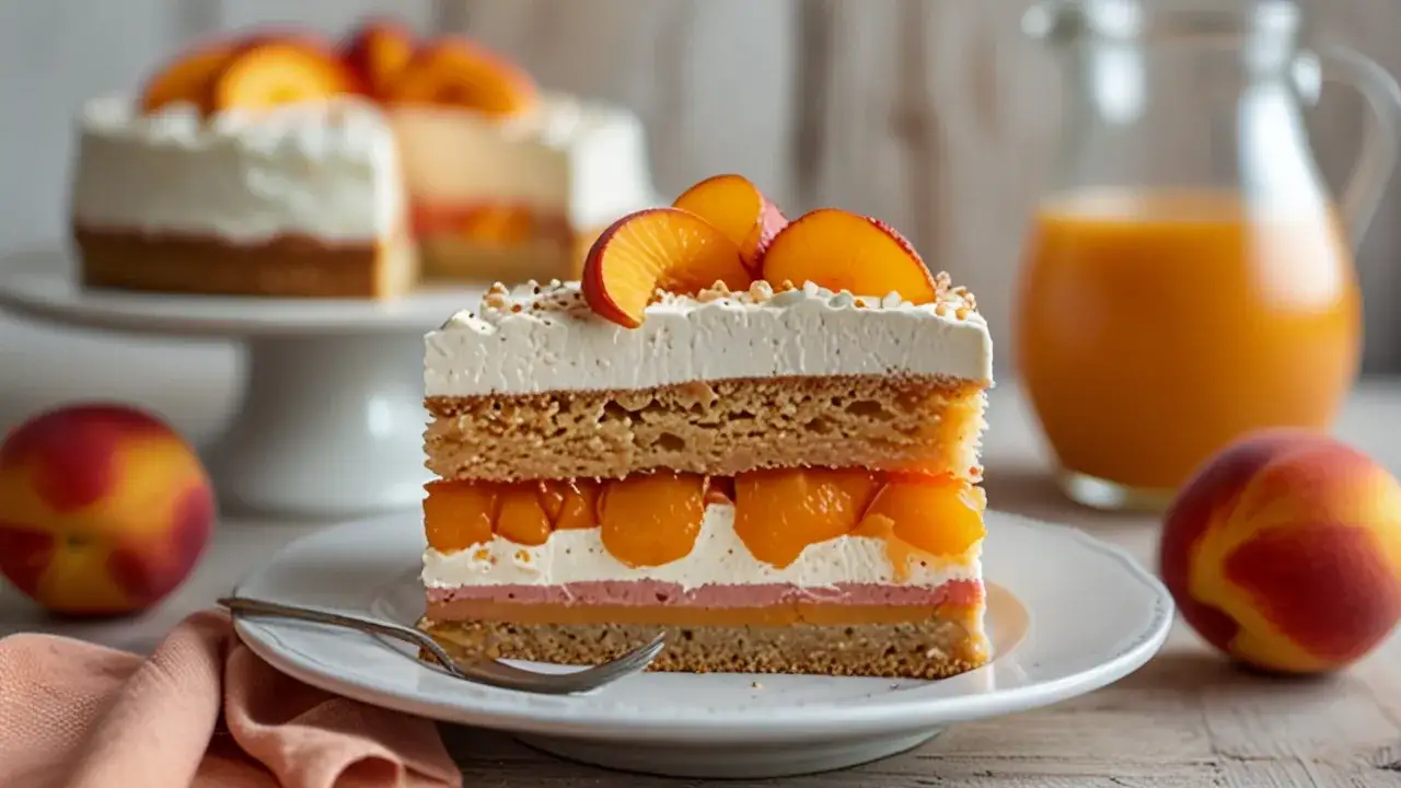 Jak zrobić ciasto z brzoskwiniami i galaretką bez pieczenia? Przepis