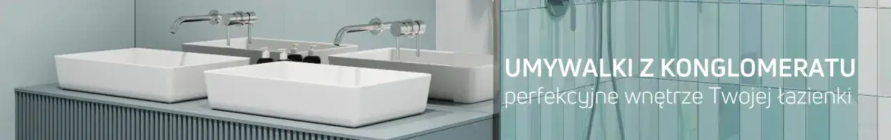 Umywalka z blatem konglomerat - trwałość i elegancja w łazience