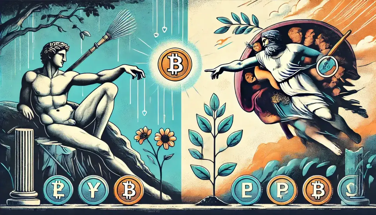 Stworzenie Bitcoina, jak na obrazie "Stworzenie Adama". Apy co to znaczy? To roczny zwrot z inwestycji, klucz do wzrostu cyfrowych aktywów.