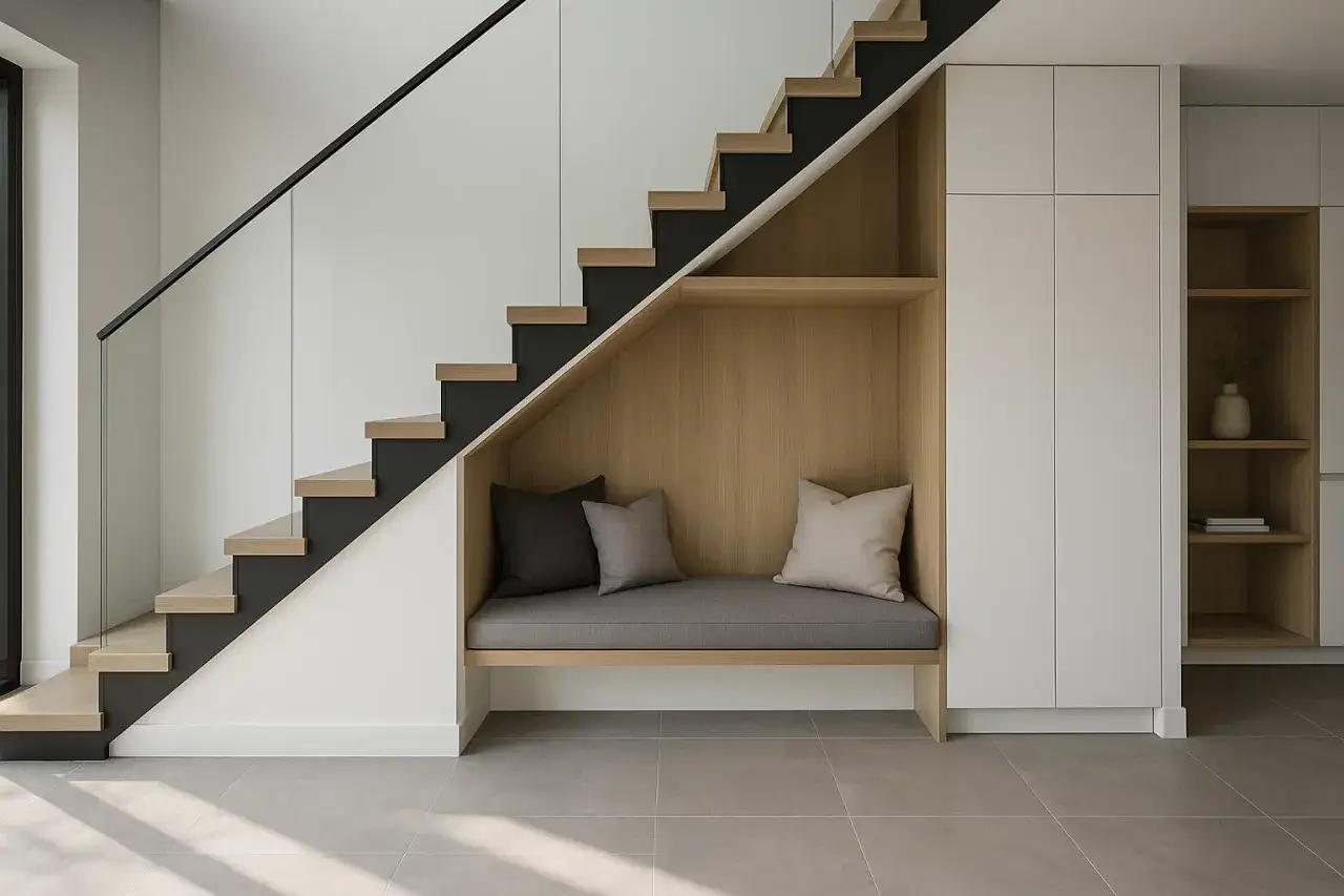 Zabudowa pod schodami: Szafa, biuro, spiżarnia? Poznaj opcje!