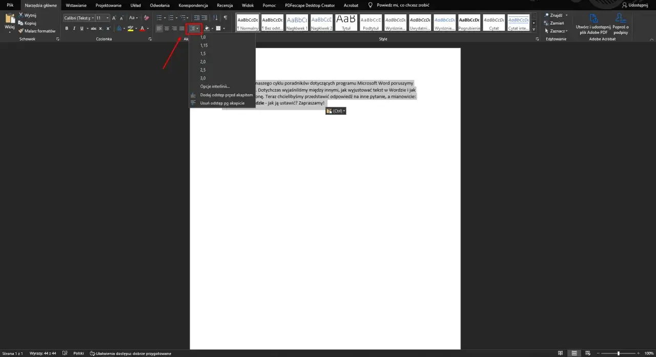 Jak ustawić interlinię w Wordzie? Szybki poradnik krok po kroku