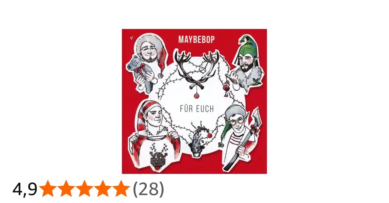 Maybebop "Für euch": Vier Männer als Elfen mit Weihnachtsmotiv.