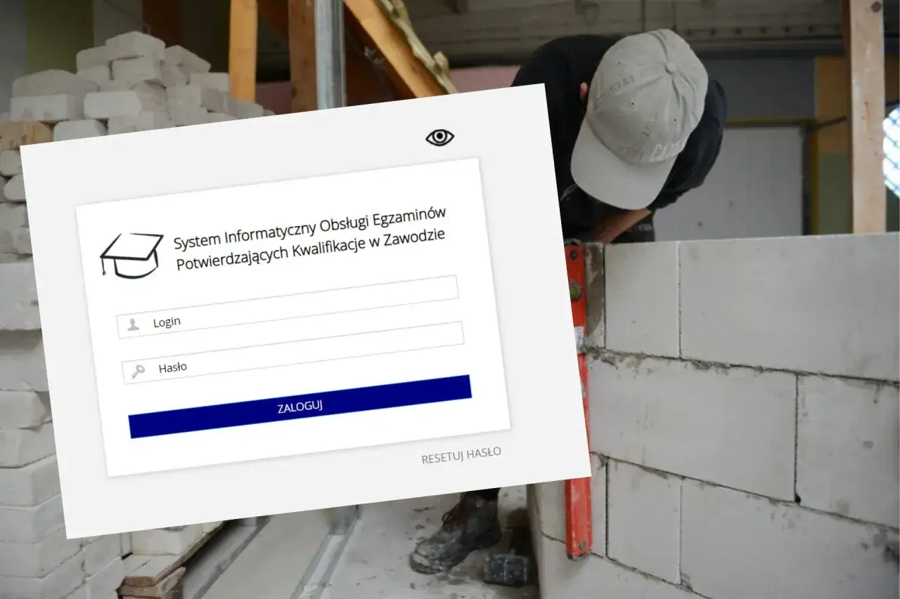 System logowania do egzaminów zawodowych. Czekam na wyniki, a tu tylko ekran logowania.