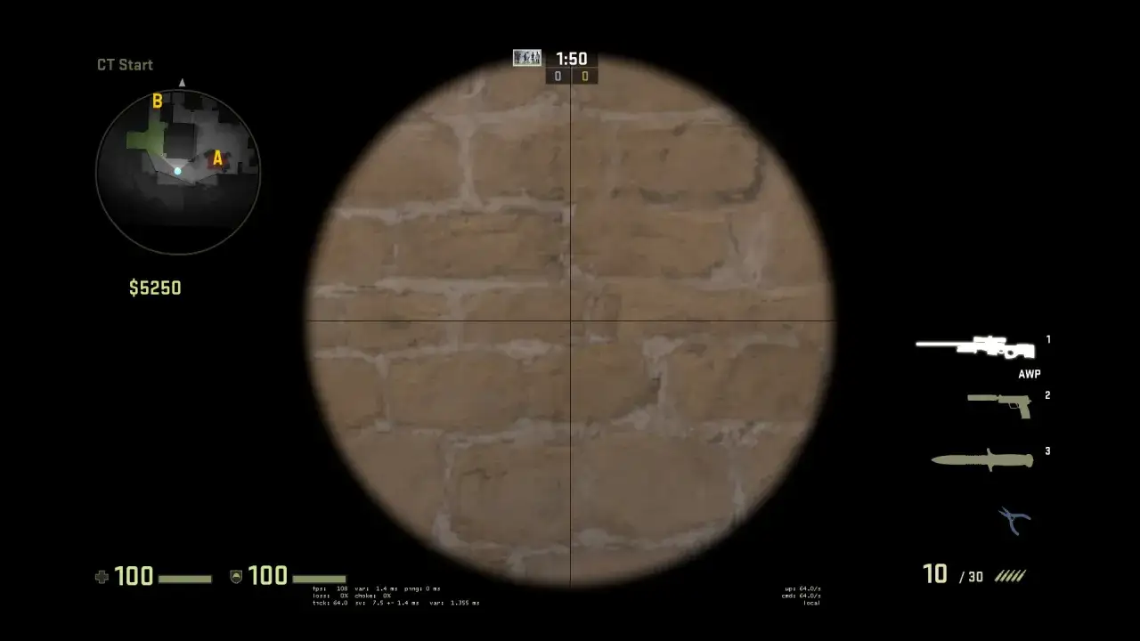 Komenda na pogrubiony celownik AWP CS2: Widoczność + Quickscope!