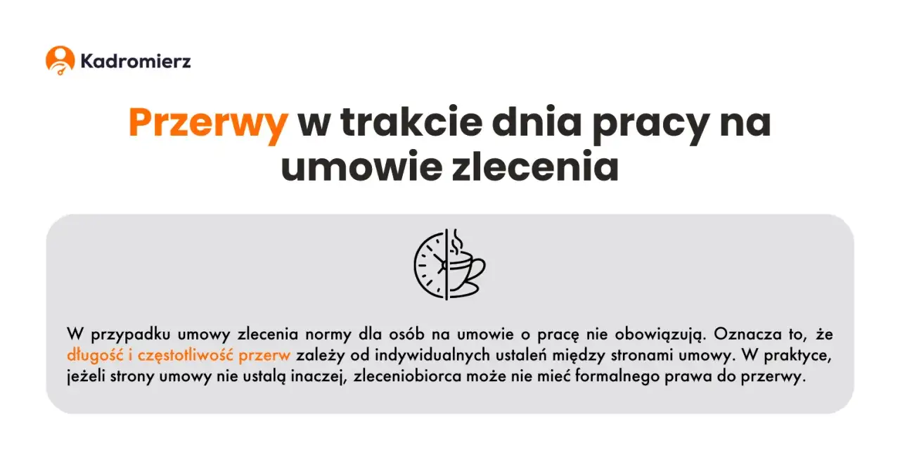 Ile przerwy na 8 godzin pracy umowa zlecenie? Sprawdź, co przysługuje