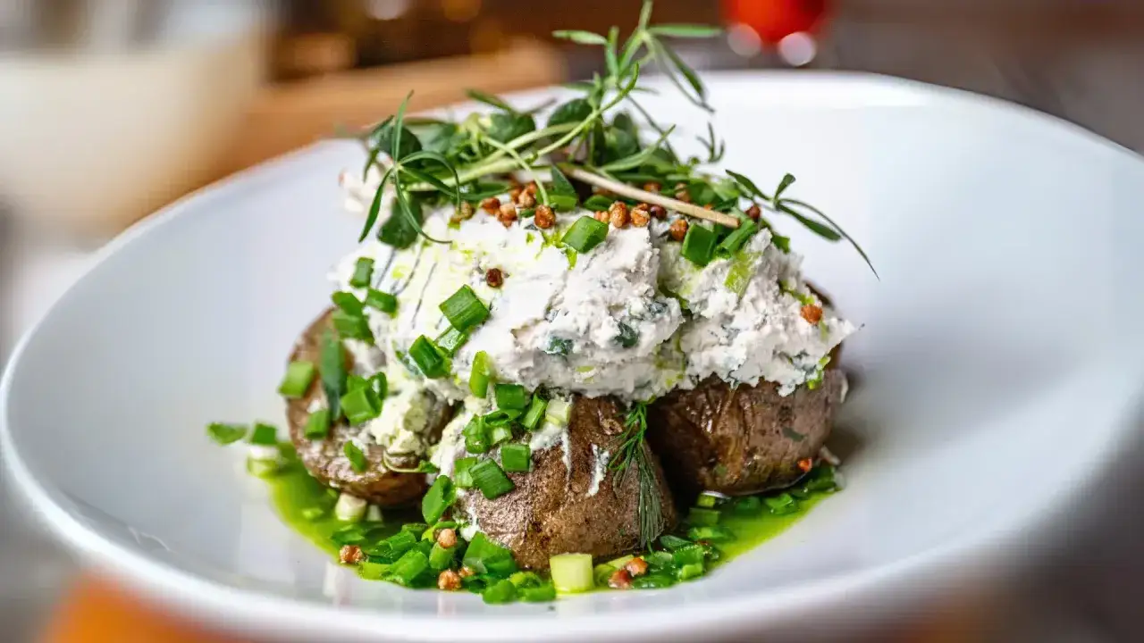 Pyszne ziemniaki faszerowane kremowym serkiem i ziołami. Idealne co na obiad w piątek!