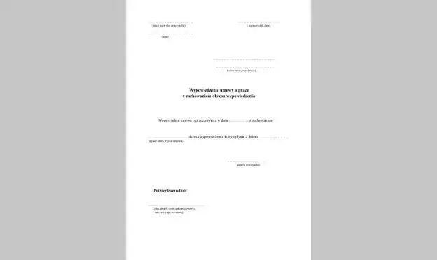 Wniosek o skrócenie okresu wypowiedzenia PDF - Wzór wniosku