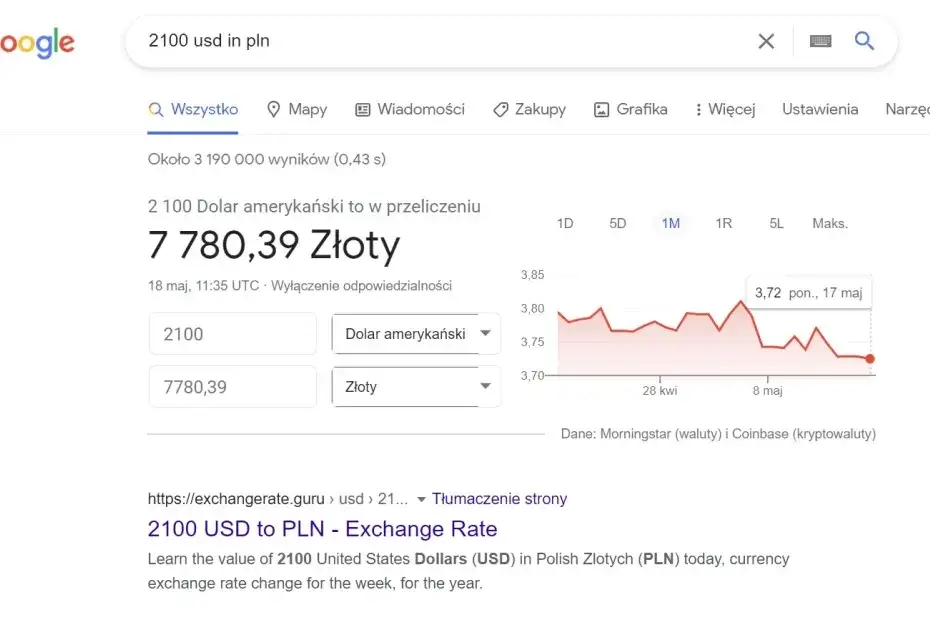 62 ile to zł - Konwerter walut online