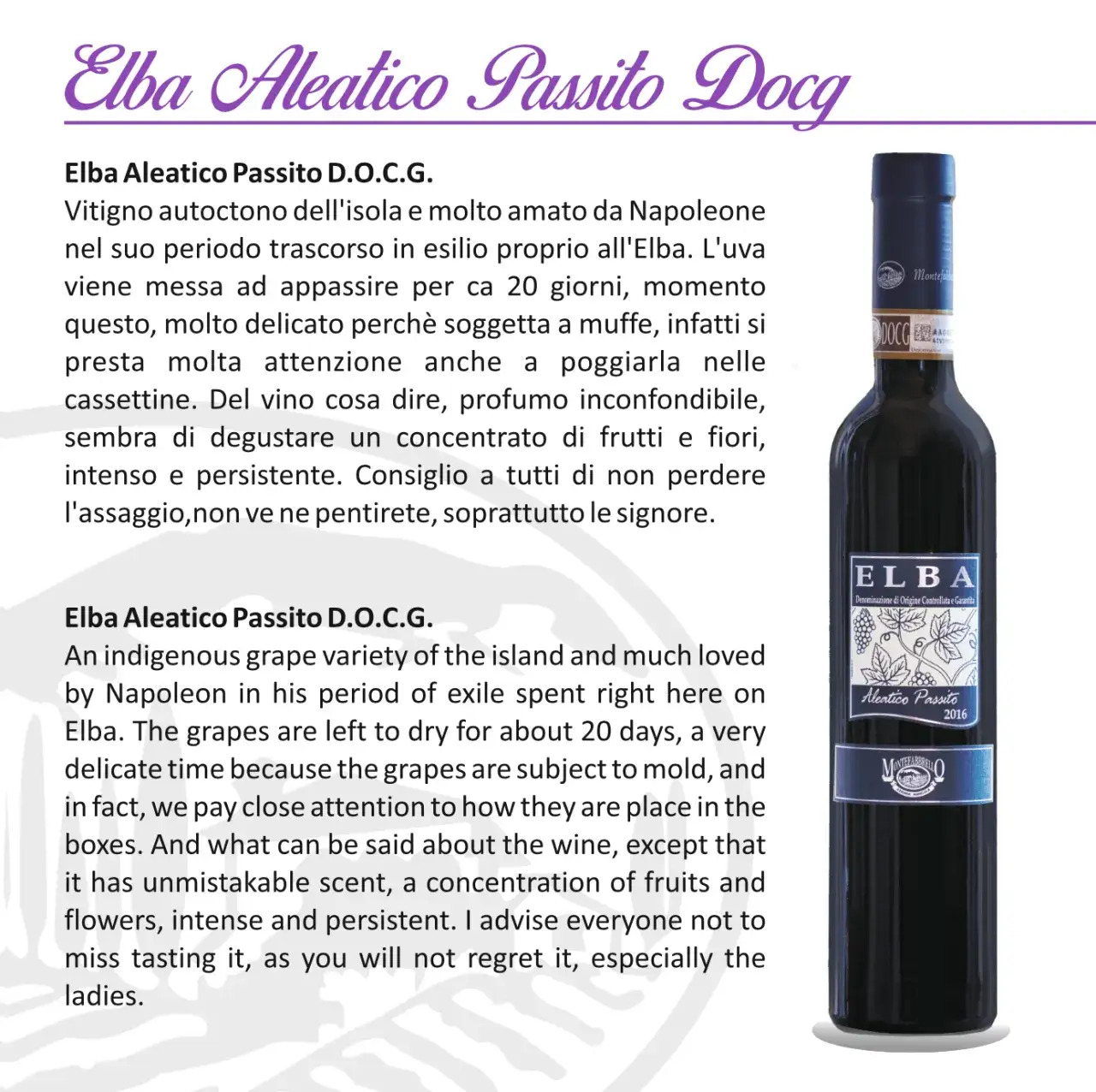 Aleatico Passito Elba DOCG: Tesoro Nascosto, Guida Completa