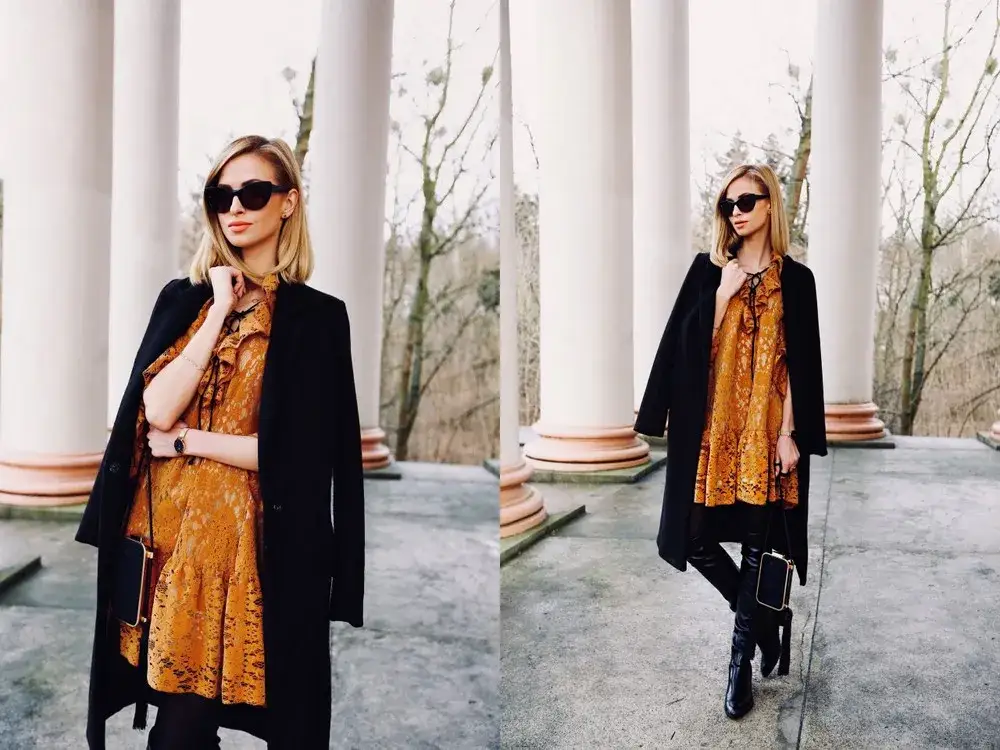 Jaki kolor rajstop do musztardowej sukienki, aby wyglądać stylowo?