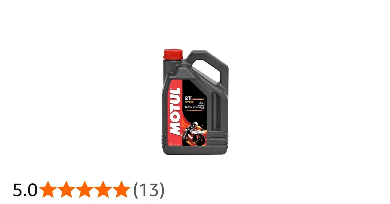 Czarna butelka oleju Motul 710 2T z czerwoną zakrętką i etykietą z motocyklem.