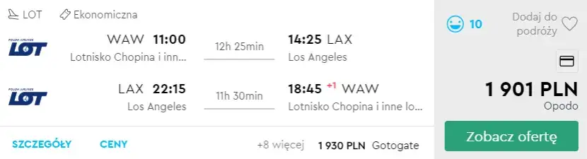 Ile kosztuje bilet do Hollywood: aktualne ceny lotów z Polski do USA