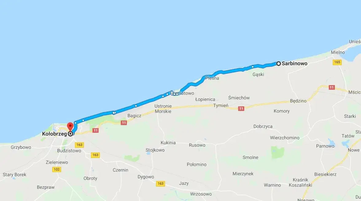 Ile km z Ustronia Morskiego do Kołobrzegu? Sprawdź odległość i trasy