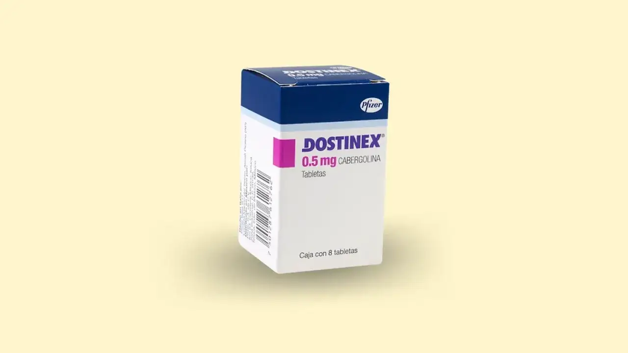 Opakowanie leku Dostinex 0.5 mg, zawierające tabletki na zatrzymanie laktacji.