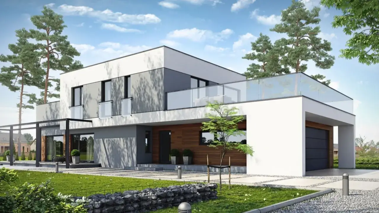 Dom piętrowy z płaskim dachem - idealne rozwiązanie dla wąskich działek