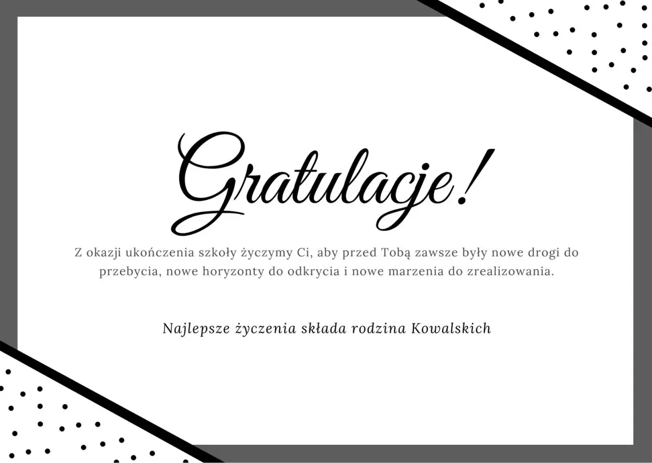 Gratulacje z okazji awansu na wyższe stanowisko! Życzymy nowych dróg i spełnienia marzeń.